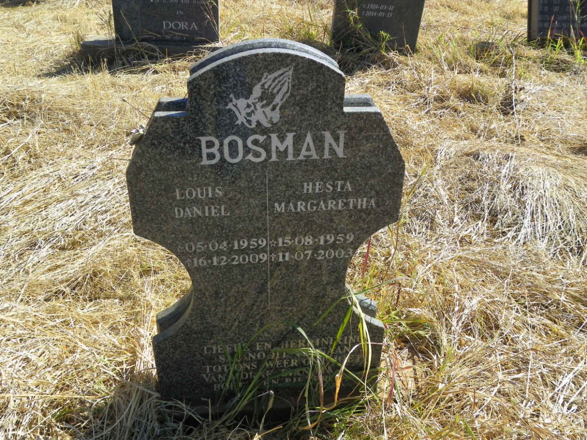 BOSMAN Louis Daniel 1959-2009 & Hesta Margaretha 1959-2003