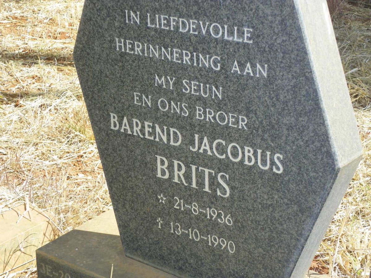 BRITS Barend Jacobus 1936-1990