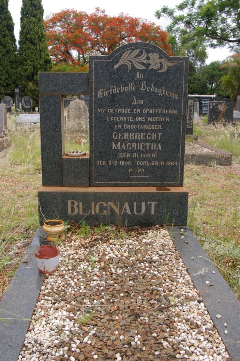 BLIGNAUT Gerbrecht Magrietha nee OLIVIER 1890-1964