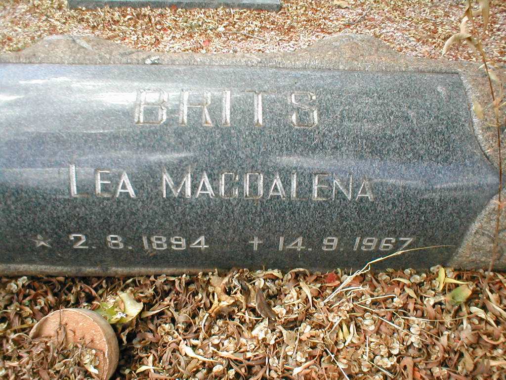 BRITS Corneluis Johannes 1892-1962 & Lea Magdalena 1894-1967 _2