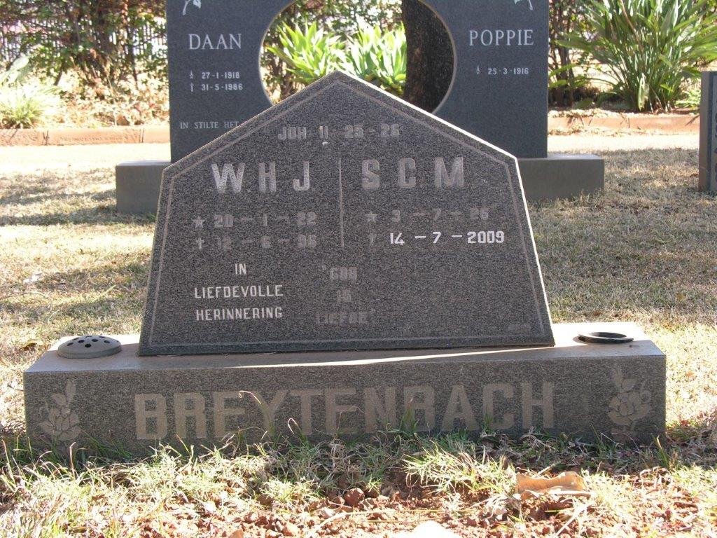 BREYTENBACH W.H.J. 1922-1996 &amp; S.C.M. 1926-2009