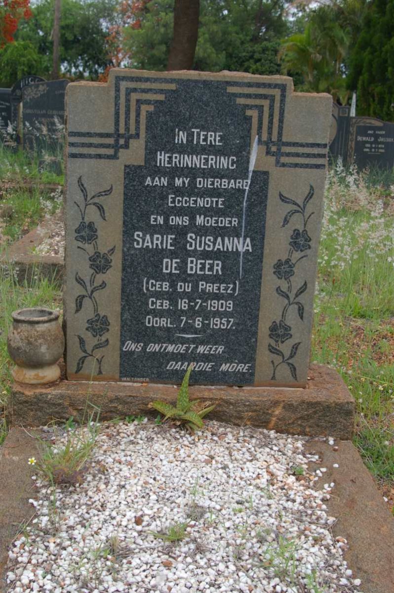 BEER Sarie Susanna, de nee DU PREEZ 1909-1957