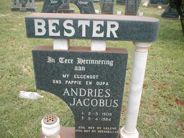 BESTER Andries Jacobus 1908-1984