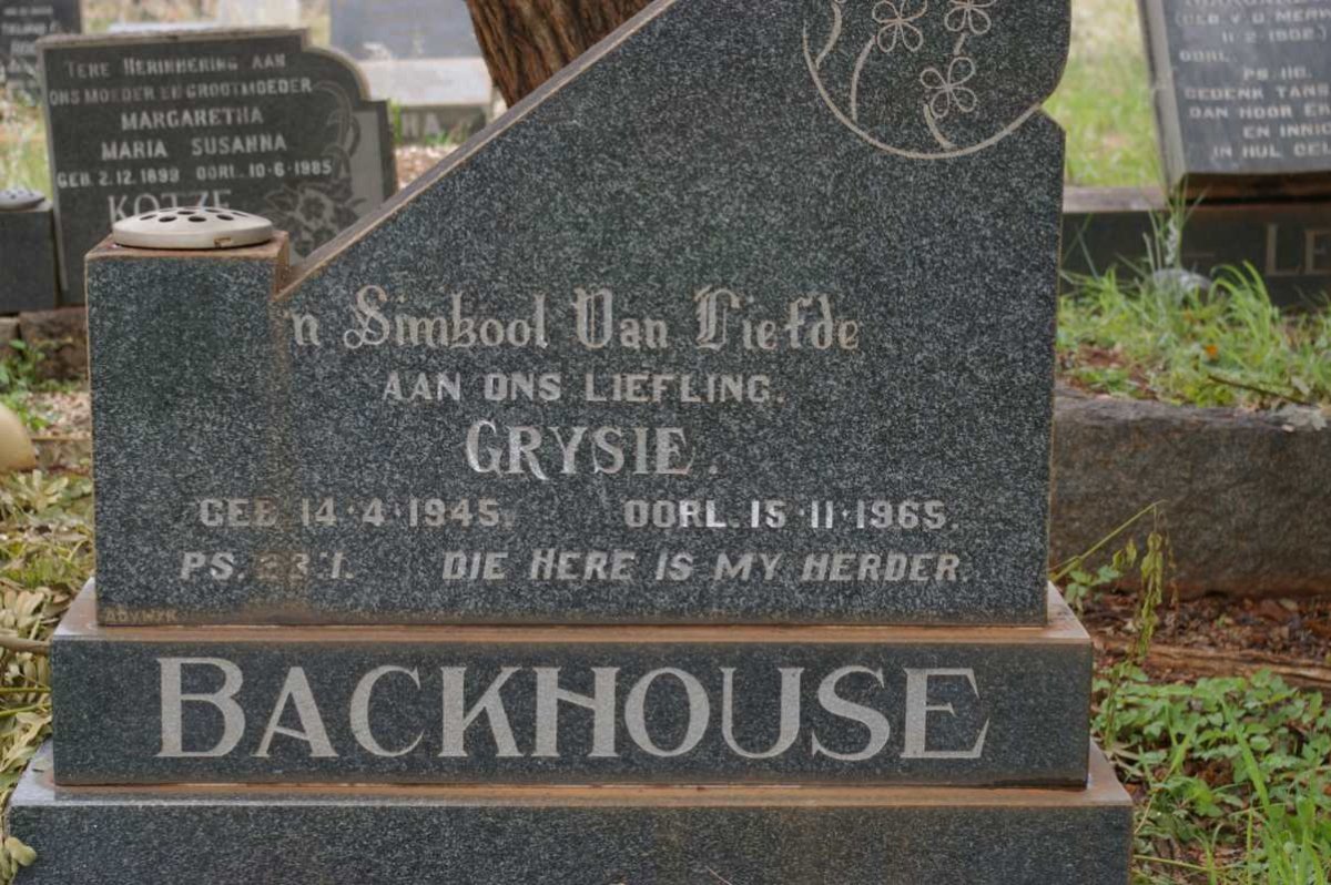 BACKHOUSE Grysie 1945-1965