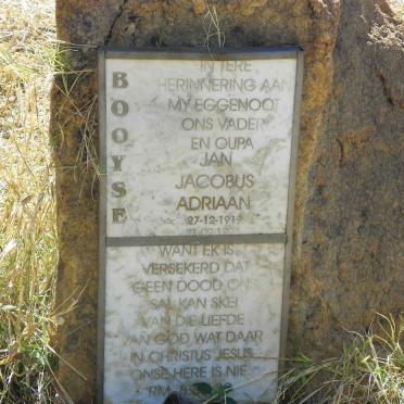 BOOYSE Jan Jacobus Adriaan 1919-1998