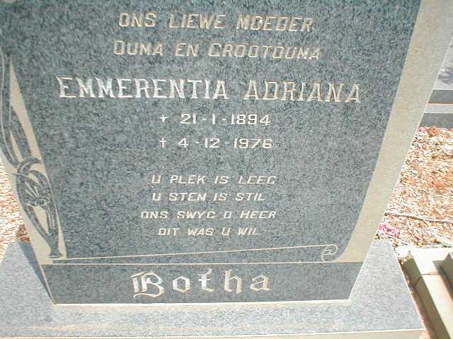 BOTHA Emmerentia Adriana 1894-1976