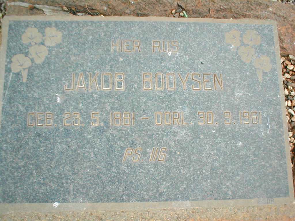BOOYSEN Jakob 1881-1961