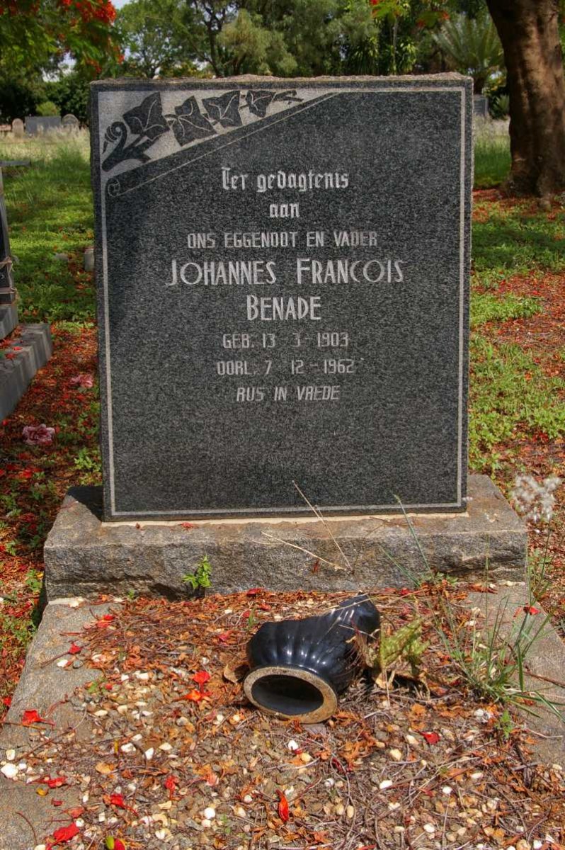 BENADE Johannes Francois 1903-1962