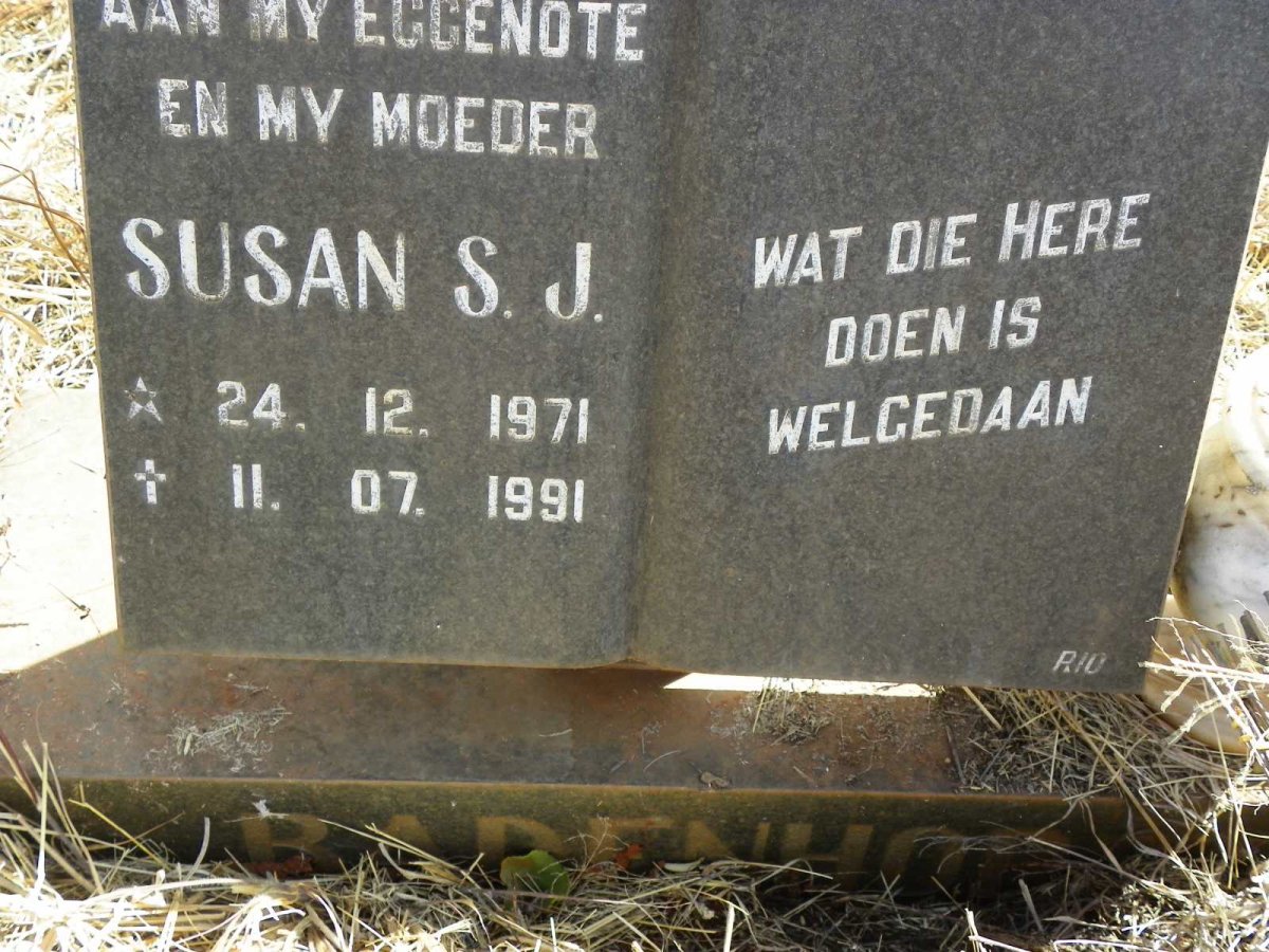 BADENHORST Susan S.J. 1971-1991