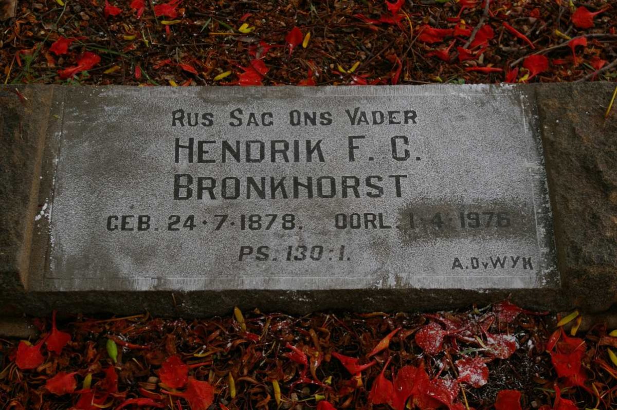 BRONKHORST Hendrik F.C. 1878-1976