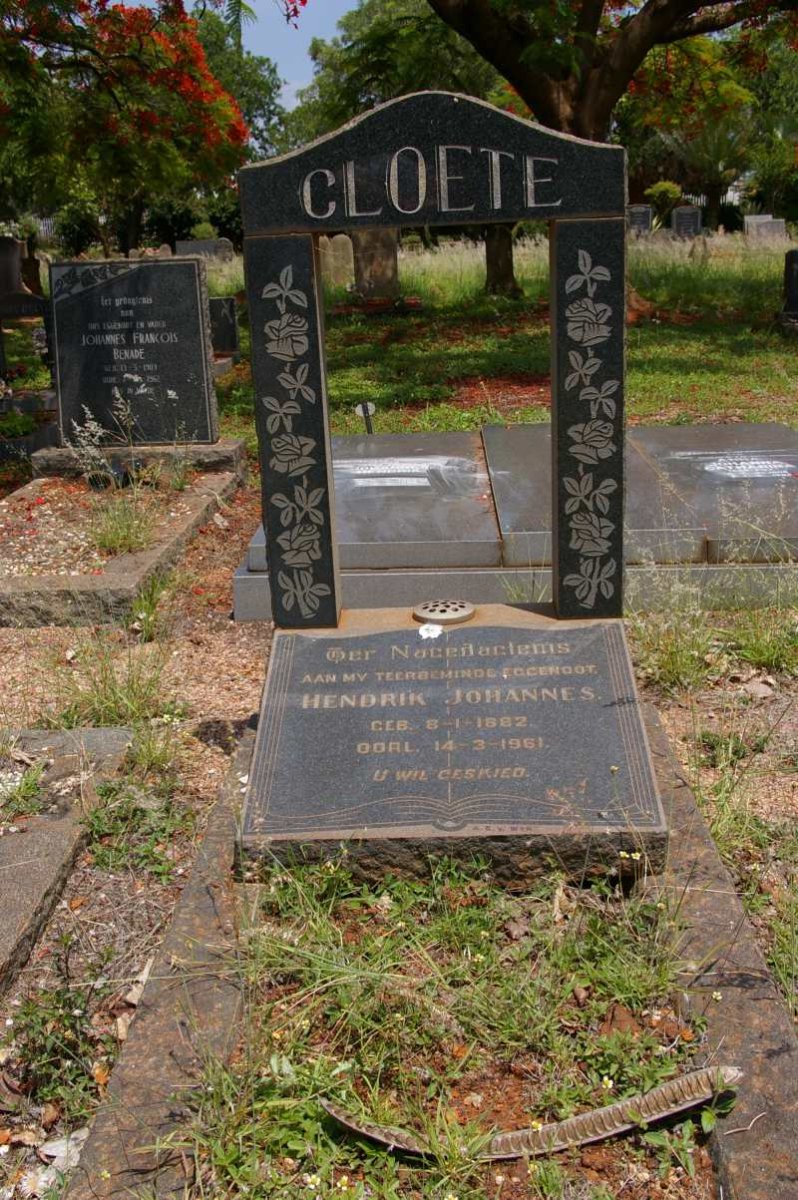CLOETE Hendrik Johannes 1882-1961