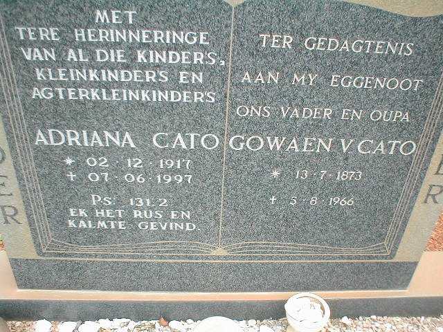 CATO Gowaen V. 1873-1966 &amp; Adriana 1917-1997