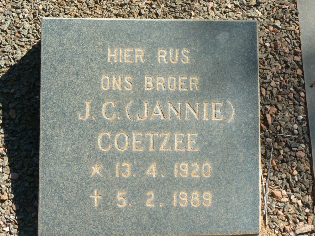 COETZEE J.C. 1920-1989