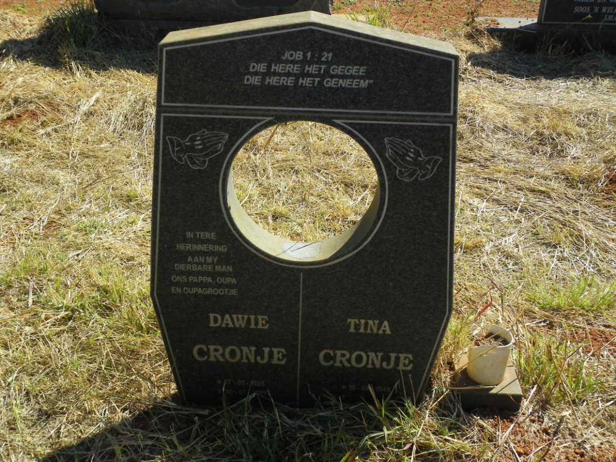 CRONJE Dawie 1925-2001 & Tina 1949-