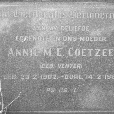 COETZEE Gabriel Albert 1896-1966 & Annie M.E. nee VENTER 1902-1961 _3