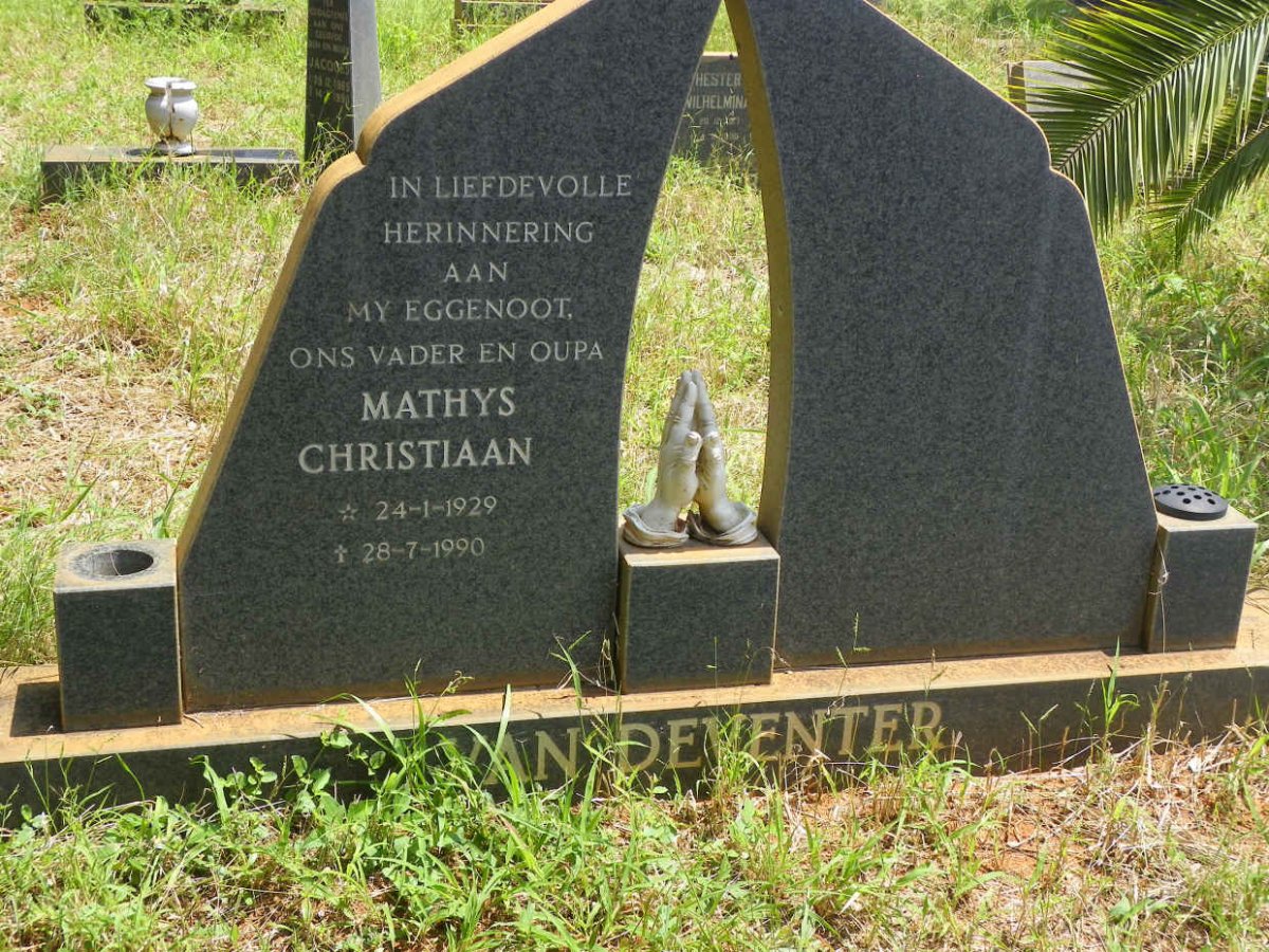 DEVENTER Mathys Christiaan, van 1929-1990