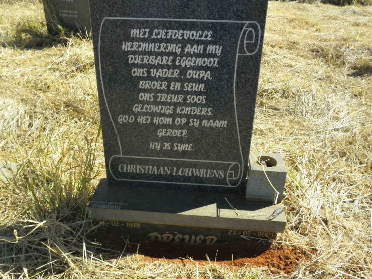 DREYER Christiaan Louwrens 1949-2003