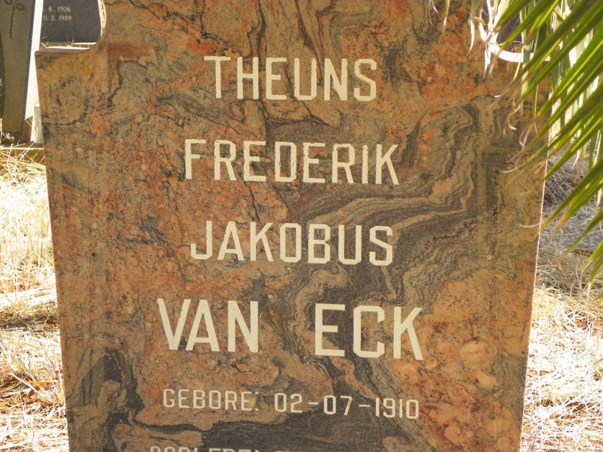 ECK Theunis Frederik Jakobus, van 1910-