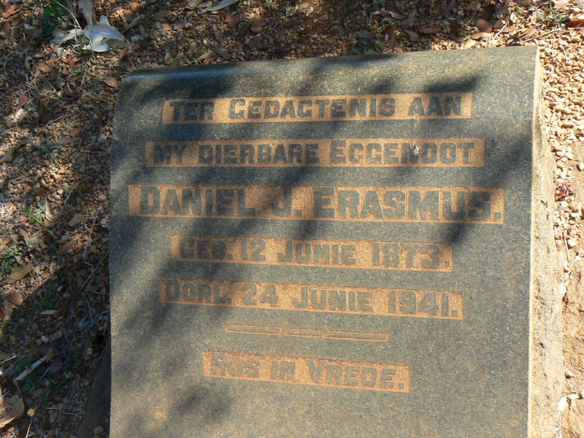 ERASMUS Daniel J. 1873-1941