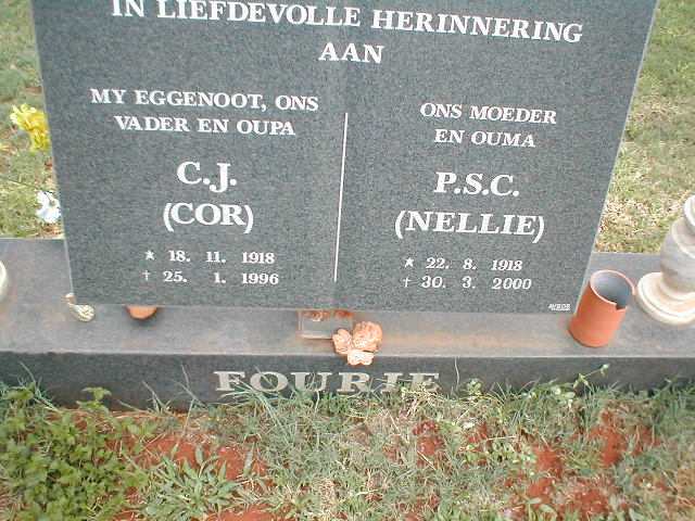 FOURIE C.J. 1918-1996 &amp; P.S.C. 1918-2000
