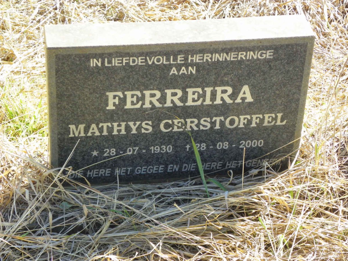 FERREIRA Mathys Cerstoffel 1930-2000