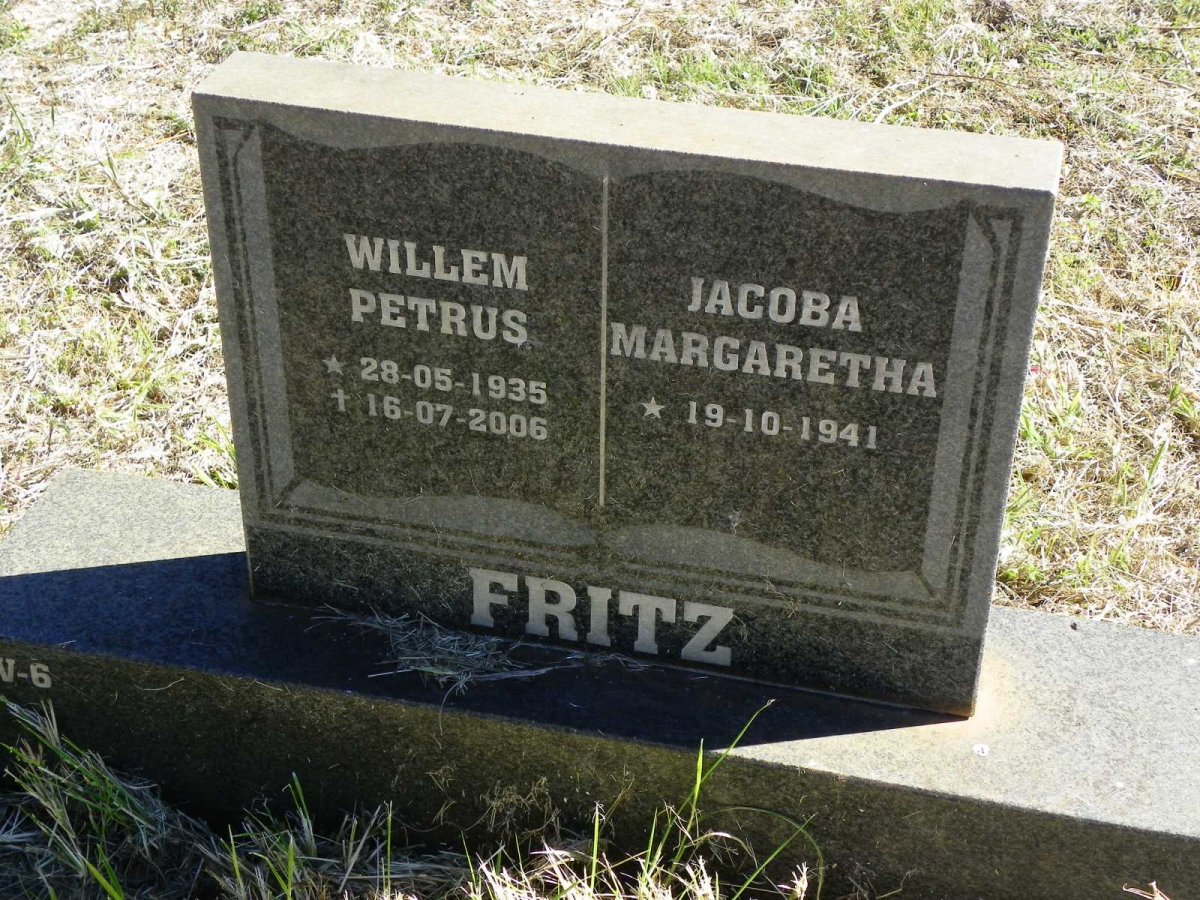 FRITZ Willem Petrus 1935-2006 &amp; Jacoba Margaretha 1941-
