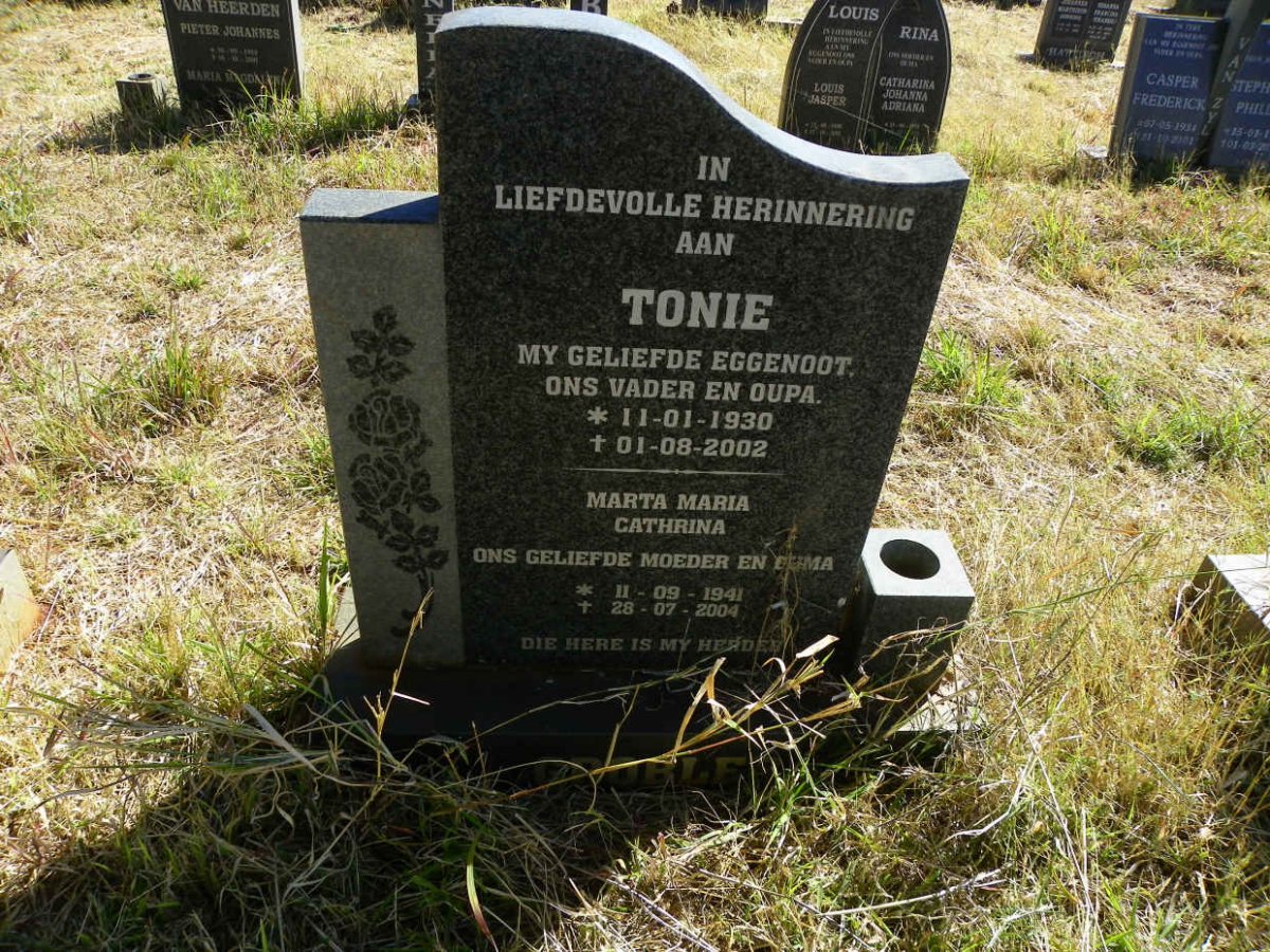 GROBLER Tonie 1930-2002 & Marta Maria Cathrina 1941-2004