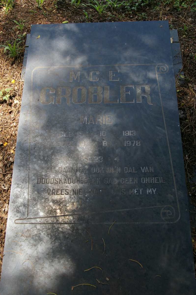GROBLER M.C.E 1913-1978