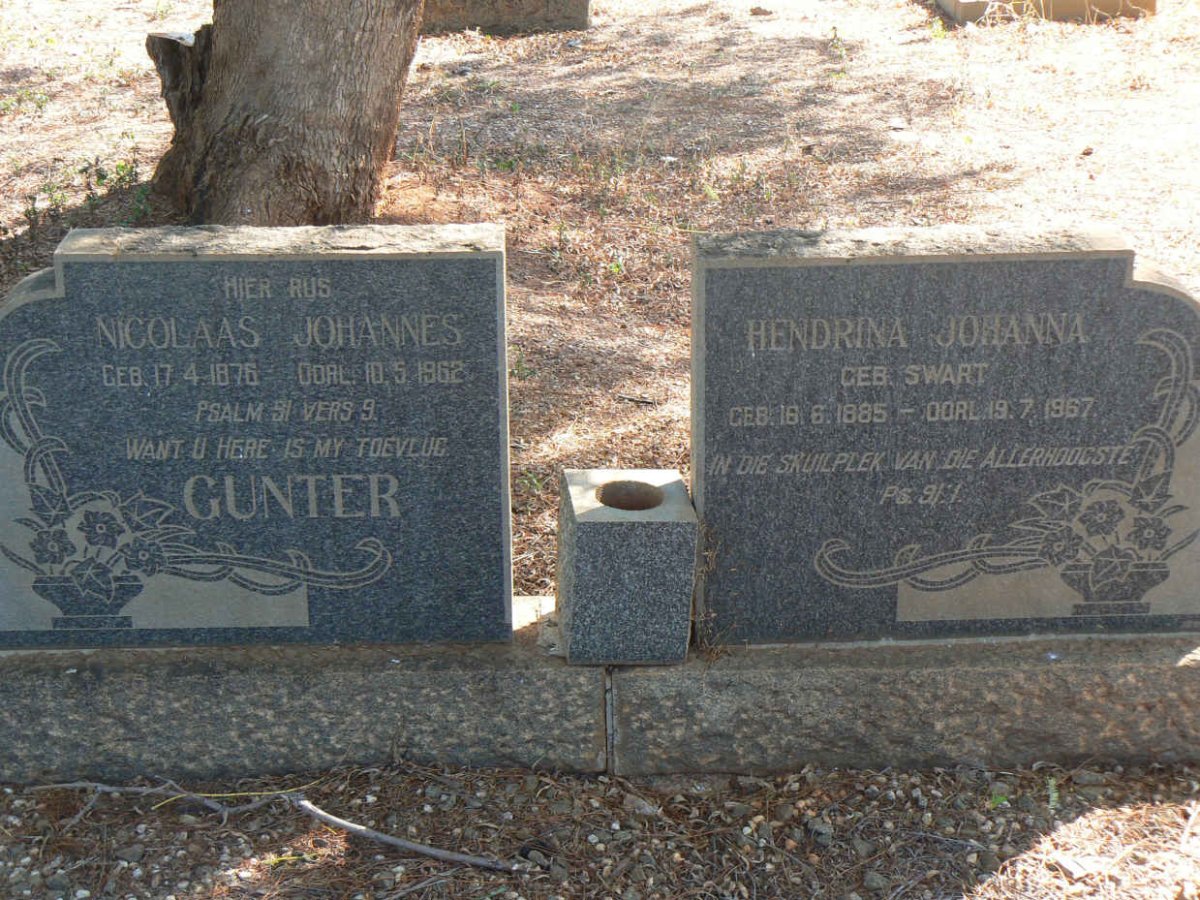 GUNTER Nicolaas Johannes 1876-1962 & Hendrina Johanna SWART 1885-1967 