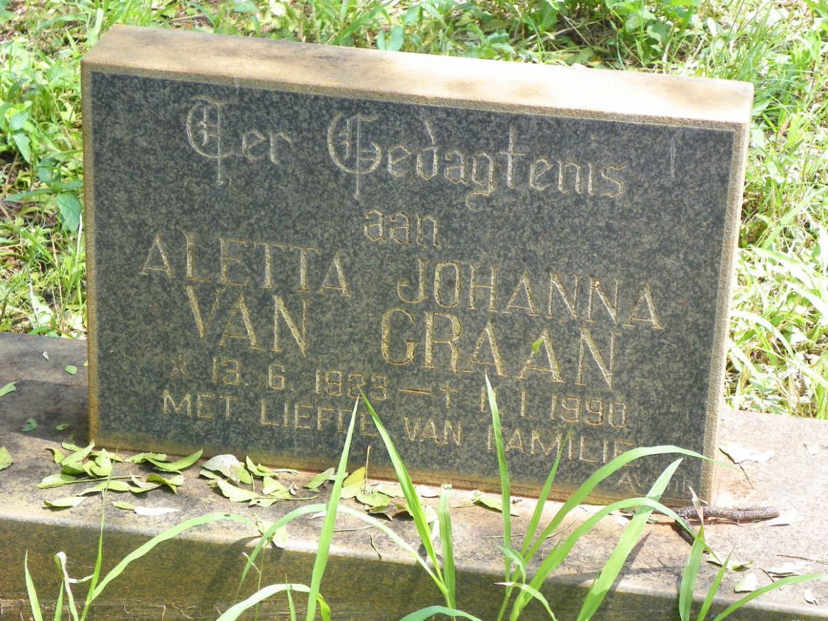 GRAAN Aletta Johanna, van 1923-1990