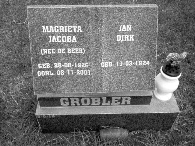 GROBLER Jan Dirk 1924- &amp; Magrieta Jacoba DE BEER 1926-2001