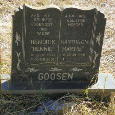 GOOSEN Hendrik 1953-2001 & Martha C.M.J. 1956-