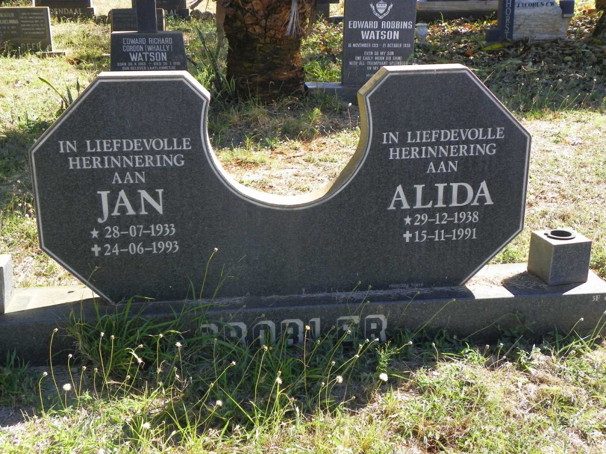 GROBLER Jan 1933-1993 &amp; Alida 1938-1991