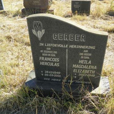 GERBER Francois Herculas 1940-2001 & Heila Magdalena Elizabeth 1940-