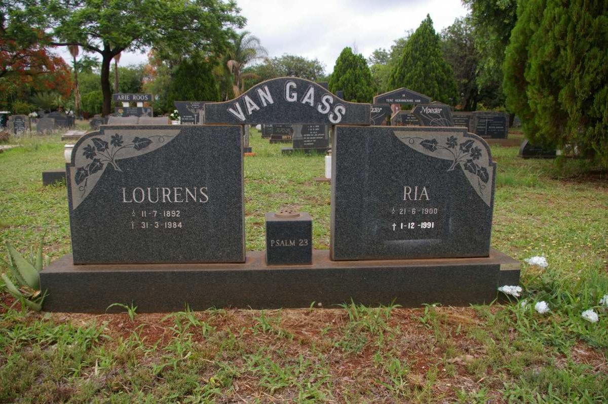 GASS Lourens, van 1892-1984 &amp; Ria 1900-1991