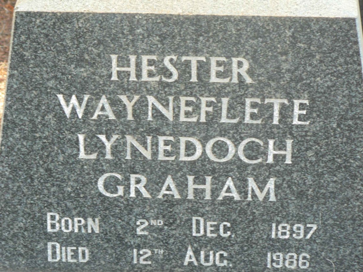 GRAHAM Hester Wayneflete, LYNEDOCH 1897-1986