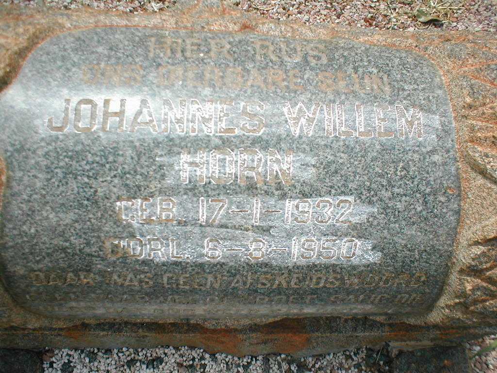 HORN Johannes Willem 1932-1950
