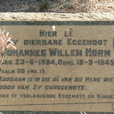 HORN Johannes Willem 1884-1945