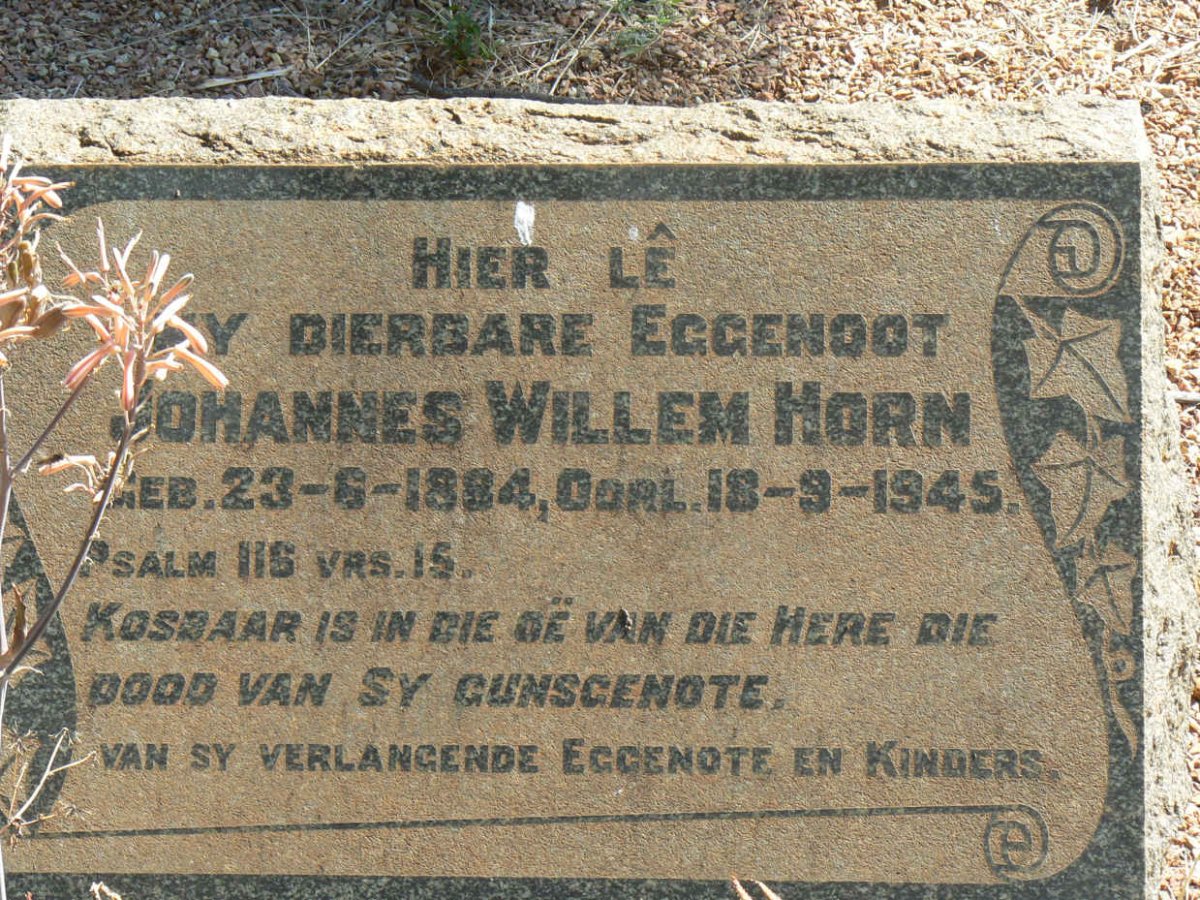 HORN Johannes Willem 1884-1945