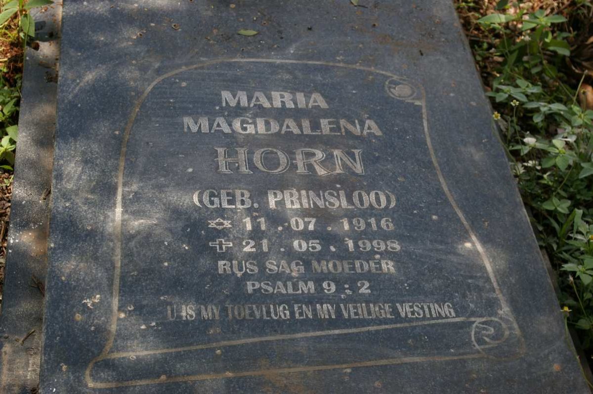 HORN Maria Magdalena nee PRINSLOO 1916-1998