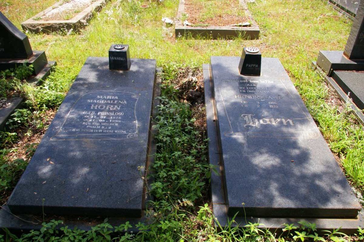HORN Hendrik A.J. 1905-1972 &amp; Maria Magdalena PRINSLOO 1916-1998