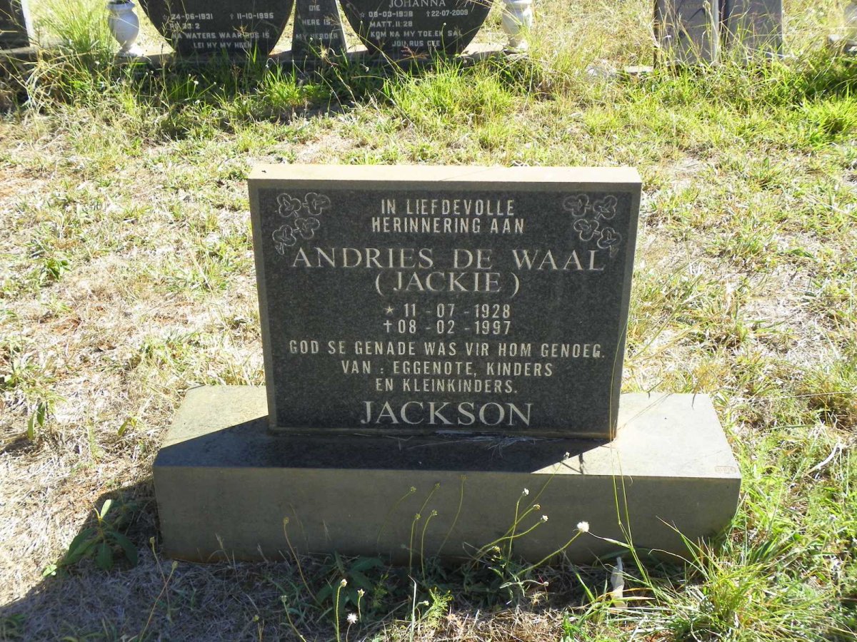 JACKSON Andries De Waal 1928-1997