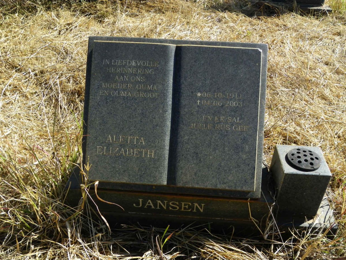 JANSEN Aletta Elizabeth 1911-2003