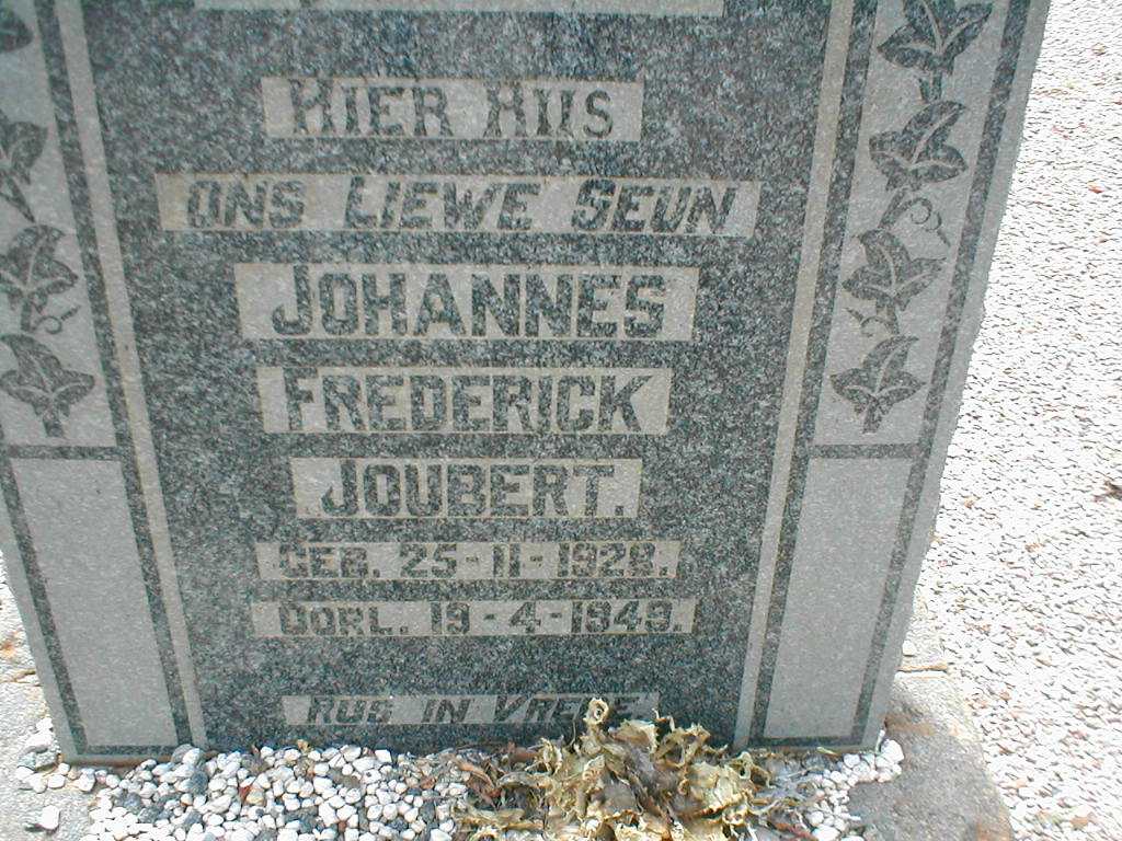 JOUBERT Johannes Frederick 1928-1949