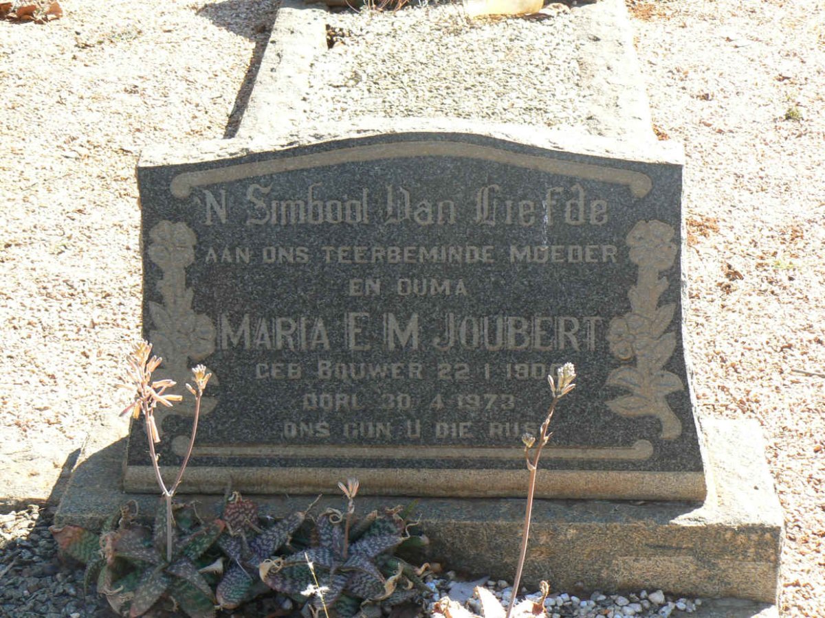 JOUBERT Maria E.M. nee BOUWER 1900-1973