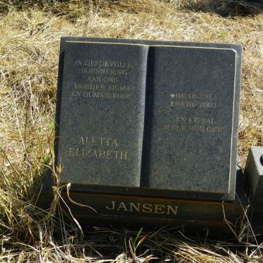 JANSEN Aletta Elizabeth 1911-2003