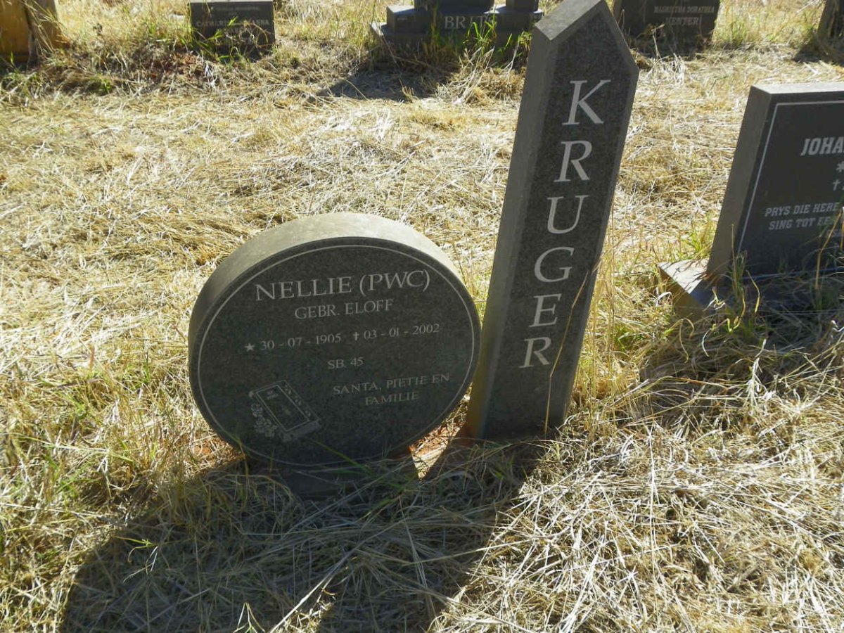KRUGER P.W.C. nee ELOFF 1905-2002 