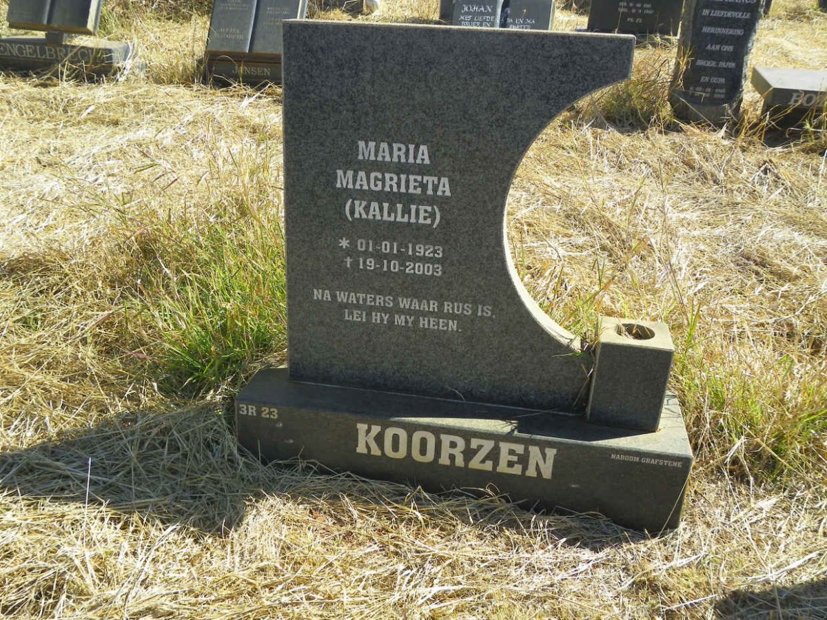KOORZEN Maria Magrieta 1923-2003