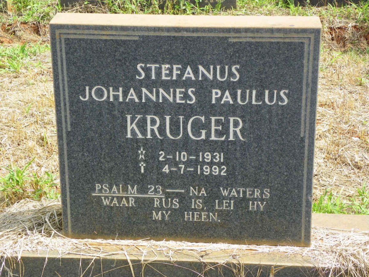 KRUGER Stefanus Johannes Paulus 1931-1992