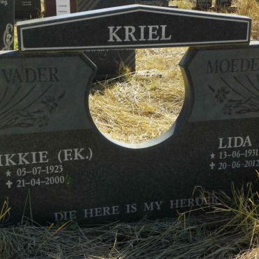 KRIEL F.K. 1923-2000 & Lida 1931-2012